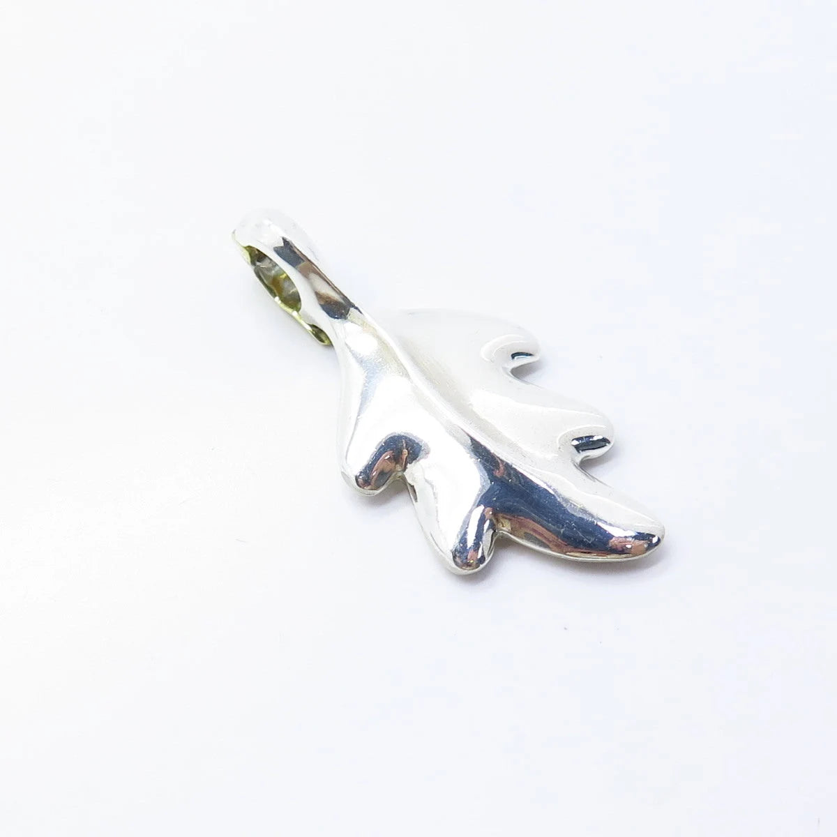 925 Sterling Silver 2-Tone Vintage Carole Leaf Pendant