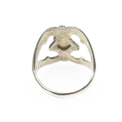 Old Pawn 925 Sterling Silver Vintage Southwestern Turquoise Ring Size 10.25