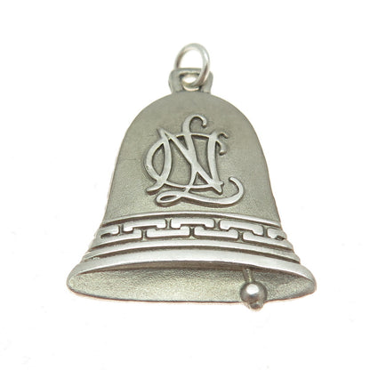 ARINA'S 925 Sterling Silver Vintage "NLS" Signet Bell Pendant