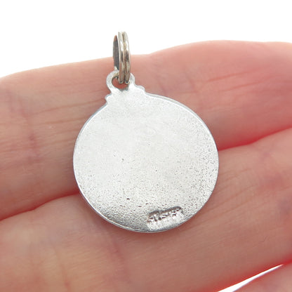 925 Sterling Silver Vintage Enamel United Nations Minimalist Charm Pendant