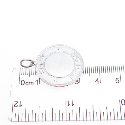 ELCO 925 Sterling Silver Vintage Happy Birthday Round Tag Charm Pendant