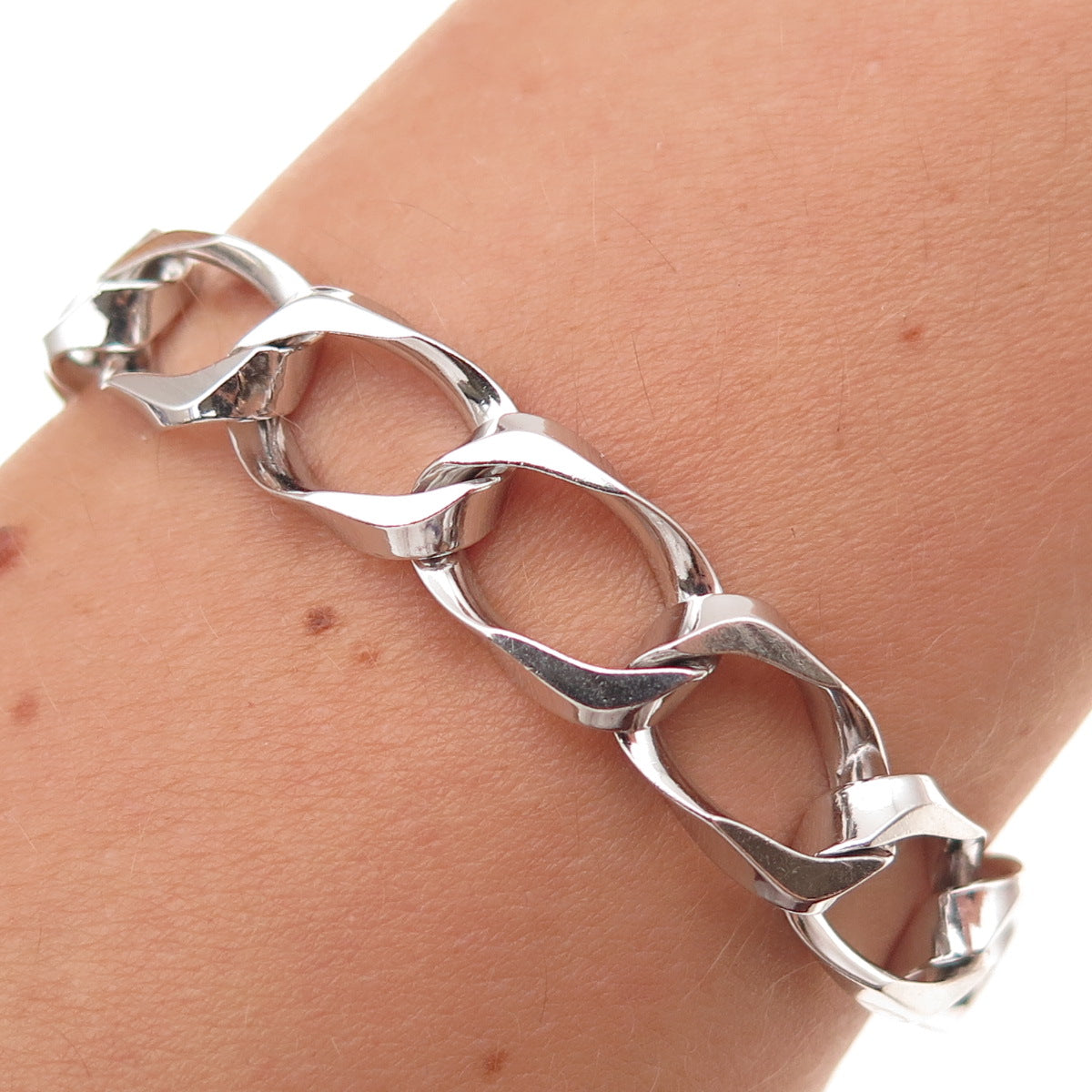 925 Sterling Silver Curb Link Bracelet 8"