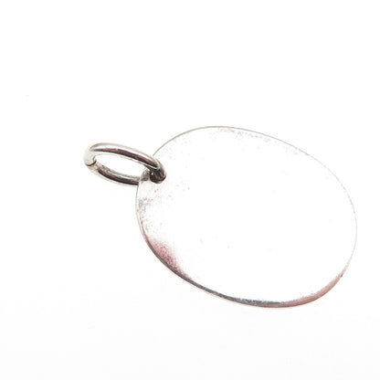 Tiffany & Co. 925 Sterling Silver Vintage Oval Tag Charm Pendant
