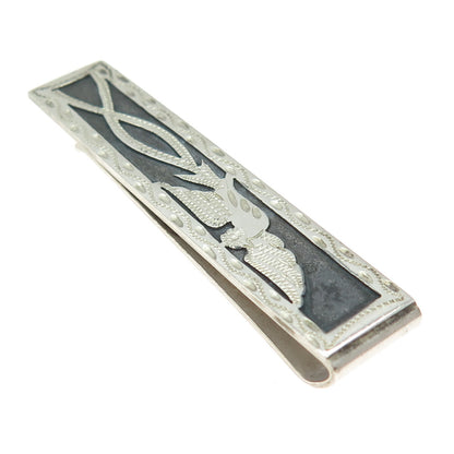 900 Silver Vintage Guatemala Phoenix Bird Tie Clip