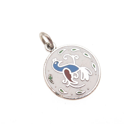 FRENCH & FRANKLIN 925 Sterling Silver Vintage Enamel Dutch Hex Sign Mini Pendant