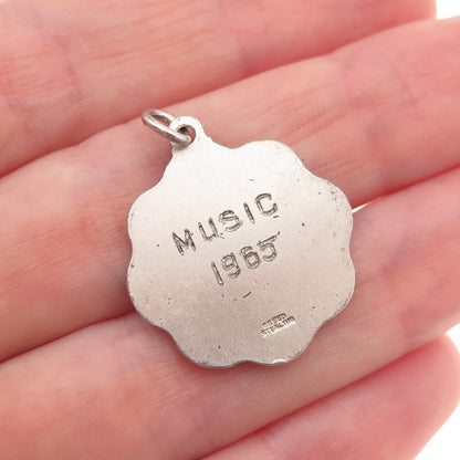 Creed 925 Sterling Silver Vintage Music 1965 St. Anne Oxidized Charm Pendant