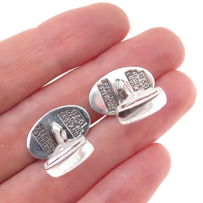 Birch & Gaydon 925 Sterling Silver Vintage England Enamel Modernist Cufflinks