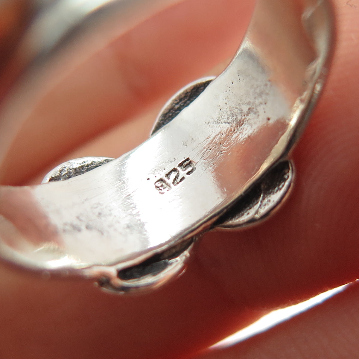 925 Sterling Silver Vintage Modernist Infinity Ring Size 7