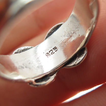 925 Sterling Silver Vintage Modernist Infinity Ring Size 7