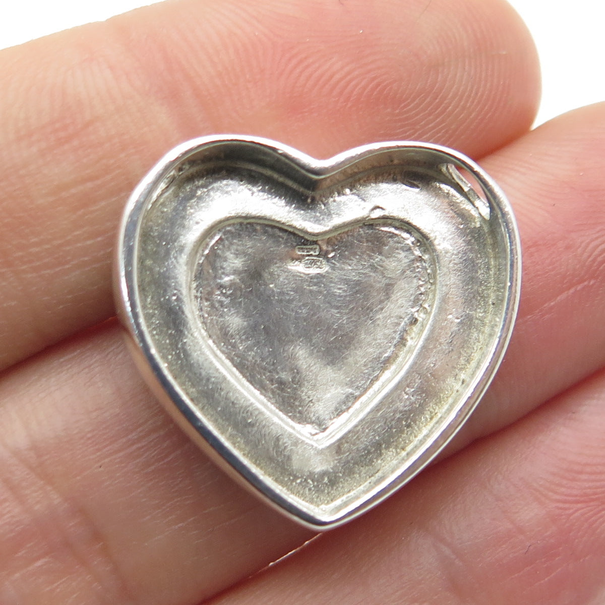 925 Sterling Silver Vintage Dublin Celtic Heart Slide Pendant