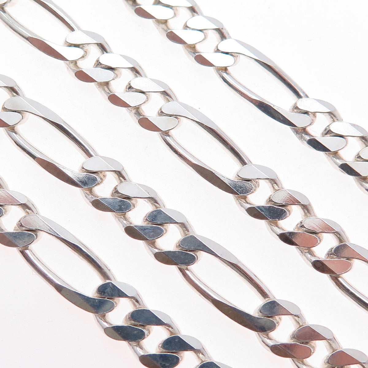 925 Sterling Silver Vintage Figaro Chain Necklace 20"