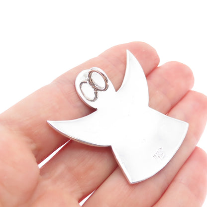 925 Sterling Silver Vintage Mexico Modernist Angel Slide Pendant