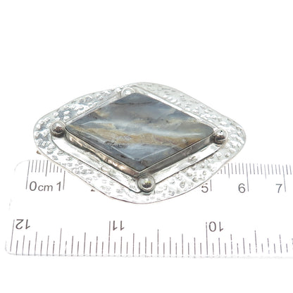 KOBI ROTH 950 Silver Vintage Israel Real Agate Modernist Pendant