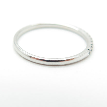 925 Sterling Silver Round-Cut Shaped C Z Band Ring Size 6