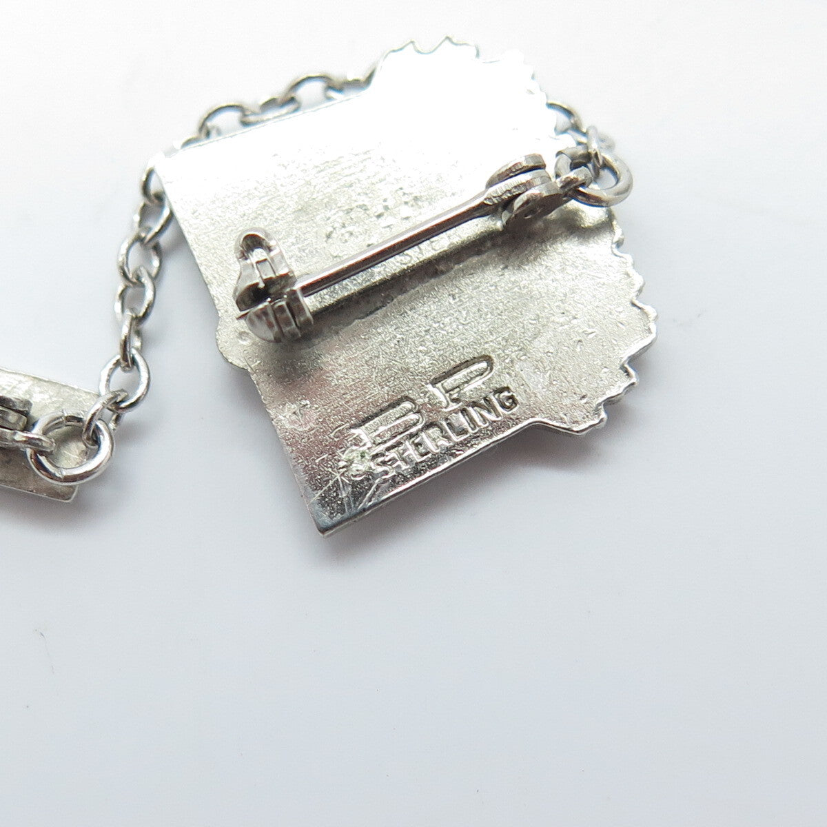 925 Sterling Silver Vintage Enamel "Student Council 1956-57" Pin Brooch