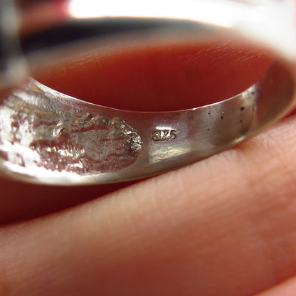 925 Sterling Silver Vintage Ribbed Ring Size 7.75