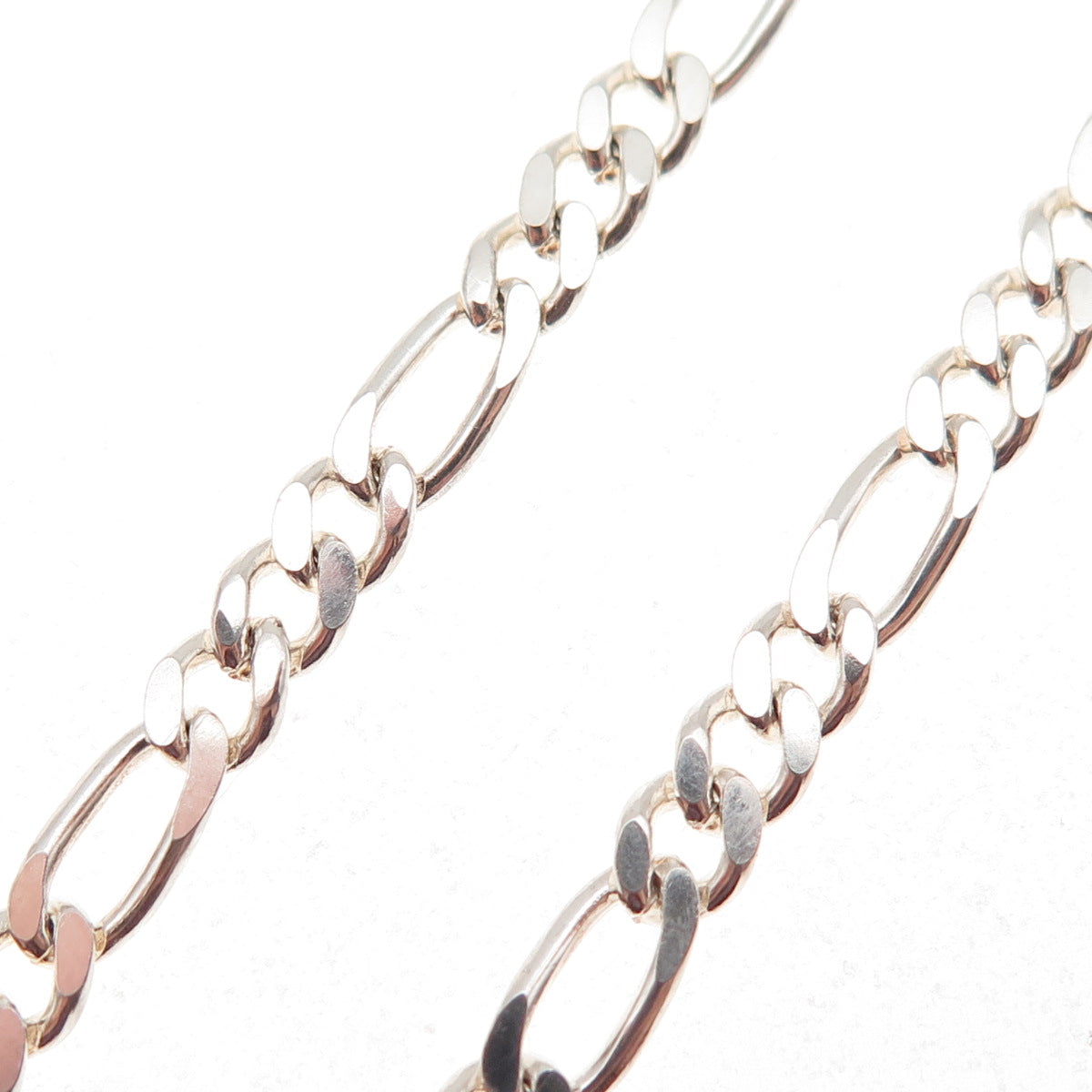 925 Sterling Silver Vintage Italy Figaro Chain Necklace 20"
