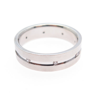 925 Sterling Silver Vintage MGR Round-Cut C Z All Around Band Ring Size 9.5