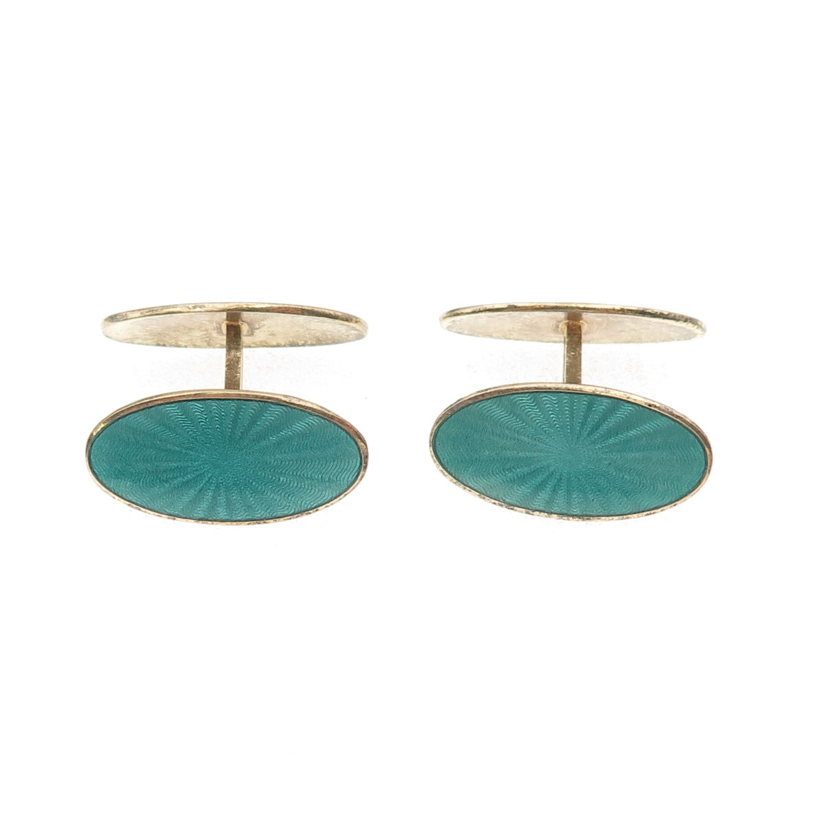 David Andersen 925S Sterling Silver Gold Plated Vintage Norway Enamel Cufflinks