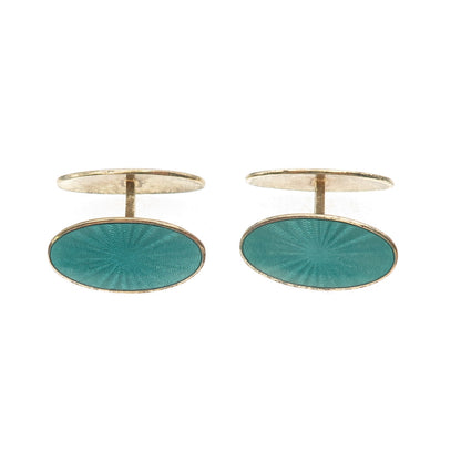 David Andersen 925S Sterling Silver Gold Plated Vintage Norway Enamel Cufflinks