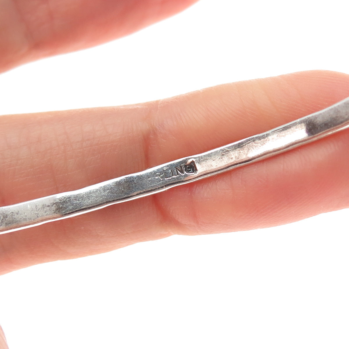 925 Sterling Silver Vintage Twisted Bangle Bracelet 8"