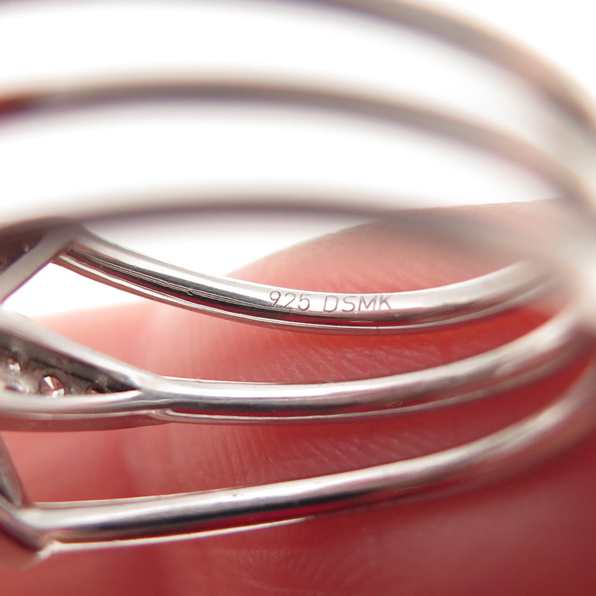 DSMK 925 Sterling Silver Round-Cut C Z North Star Multi-Row Ring Size 7.25