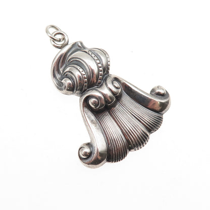 Wallace 925 Sterling Silver Vintage Romance of the Sea Oxidized Charm Pendant