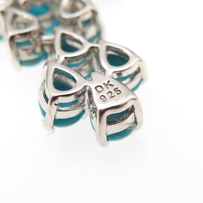 925 Sterling Silver Real Turquoise Singapore Chain Necklace 18-20"