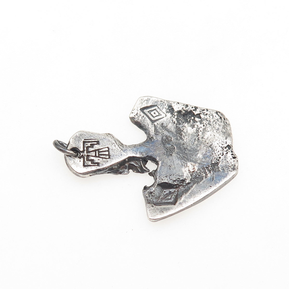 Joe Silvers Old Pawn 925 Sterling Vintage Thunderbird Tribal Oxidized Pendant