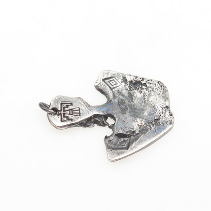 Joe Silvers Old Pawn 925 Sterling Vintage Thunderbird Tribal Oxidized Pendant