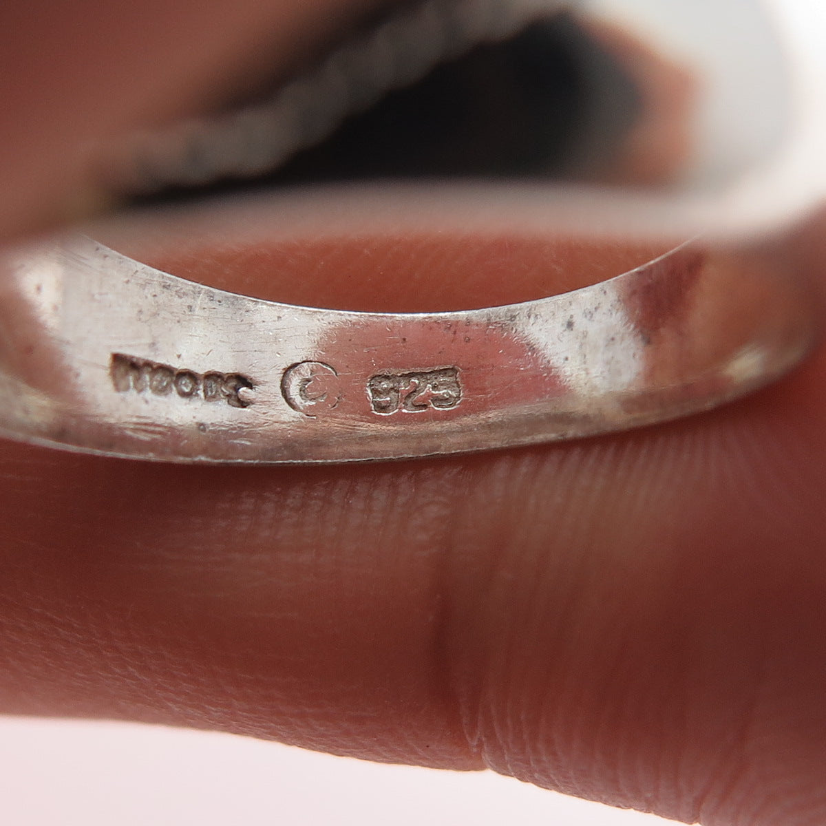 PHYLLIS WOODS 925 Sterling Silver Vintage Real Lapis Modernist Ring Size 8.25