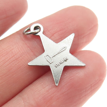 925 Sterling Silver Vintage Judge & Jury Beta Sigma Phi Star Charm Pendant