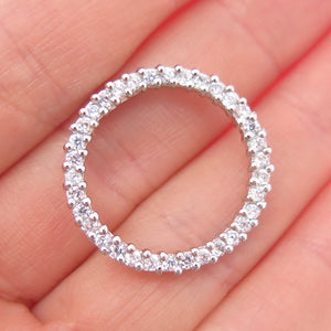 CHARLES WINSTON 925 Sterling Silver Round-Cut C Z Circle of Life Slide Pendant