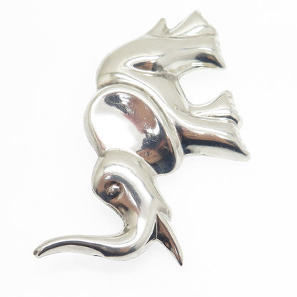925 Sterling Silver Vintage Mexico Elephant Pin Brooch