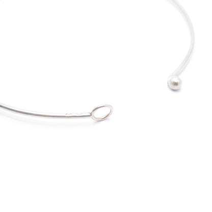 800 Silver Vintage Modernist Choker Necklace 13"