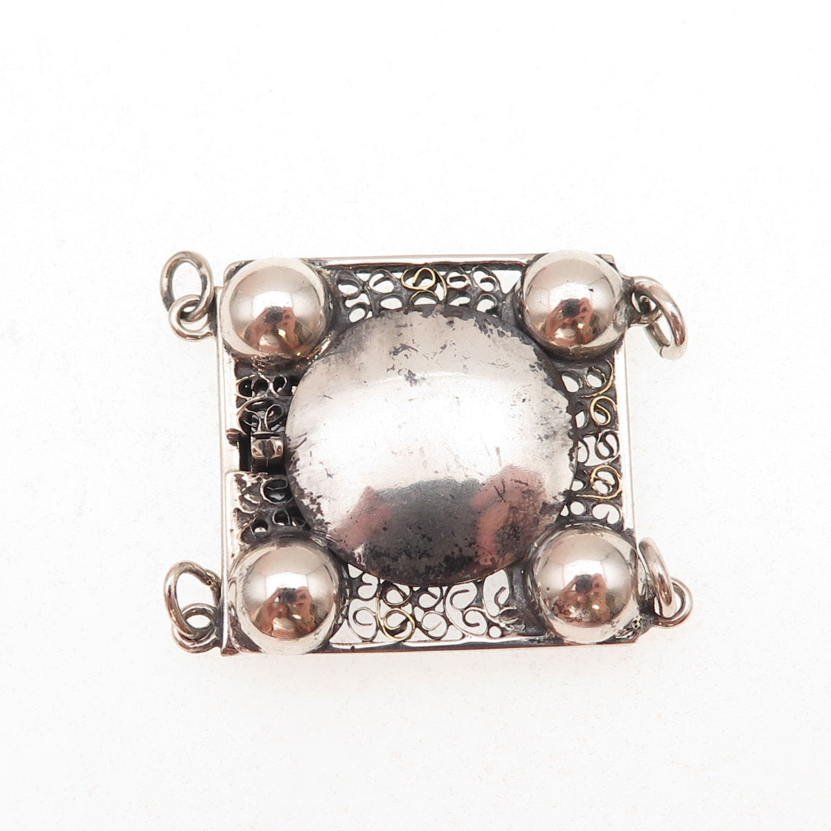 800 Silver Antique Art Deco Germany Bracelet / Necklace Handarbeit Box Lock
