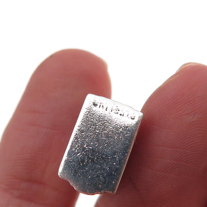 925 Sterling Silver Vintage 30 Rockefeller Plaza Oxidized 3D Charm Pendant