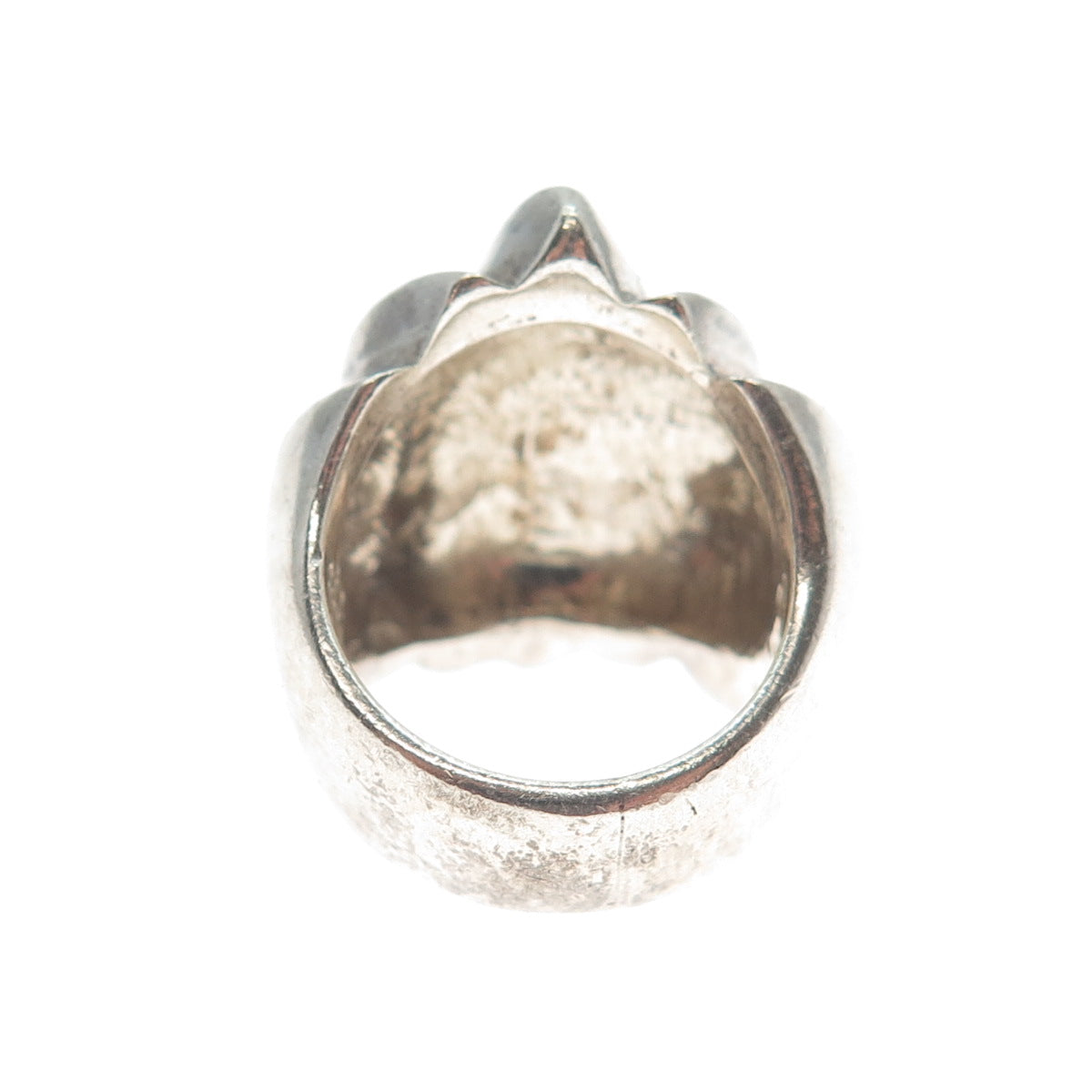 925 Sterling Silver Vintage Modernist Dome Oxidized Ring Size 6.25