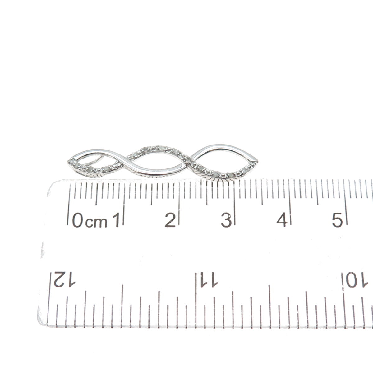 CHARLES WINSTON 925 Sterling Silver Real Diamond Infinity Slide Pendant