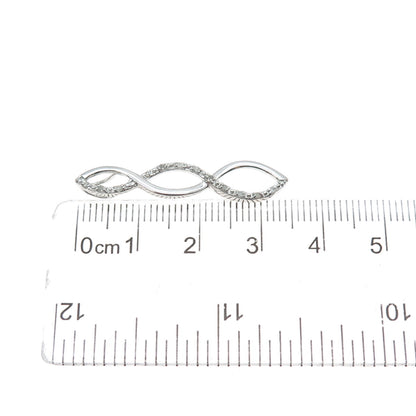 CHARLES WINSTON 925 Sterling Silver Real Diamond Infinity Slide Pendant