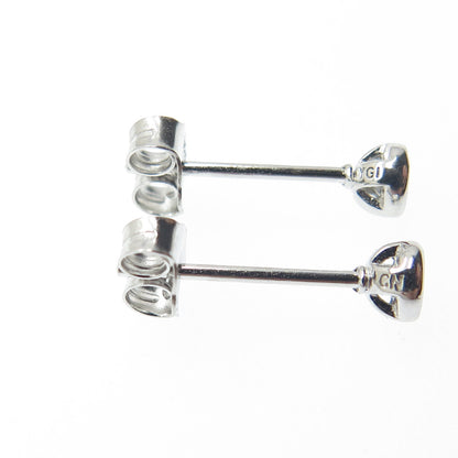 925 Sterling Silver Round-Cut Shaped C Z Stud Earrings