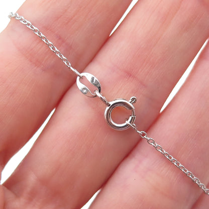 Alwand Vahan 925 Sterling Silver Real White Topaz Cable Chain Necklace 18"