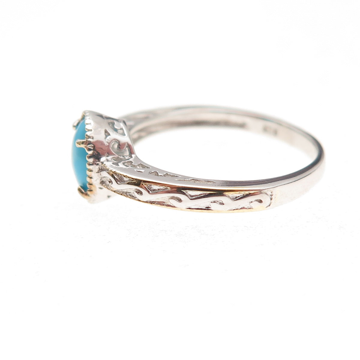 Chuck Clemency 925 Sterling Silver Real Sleeping Beauty Turquoise Ring Size 8
