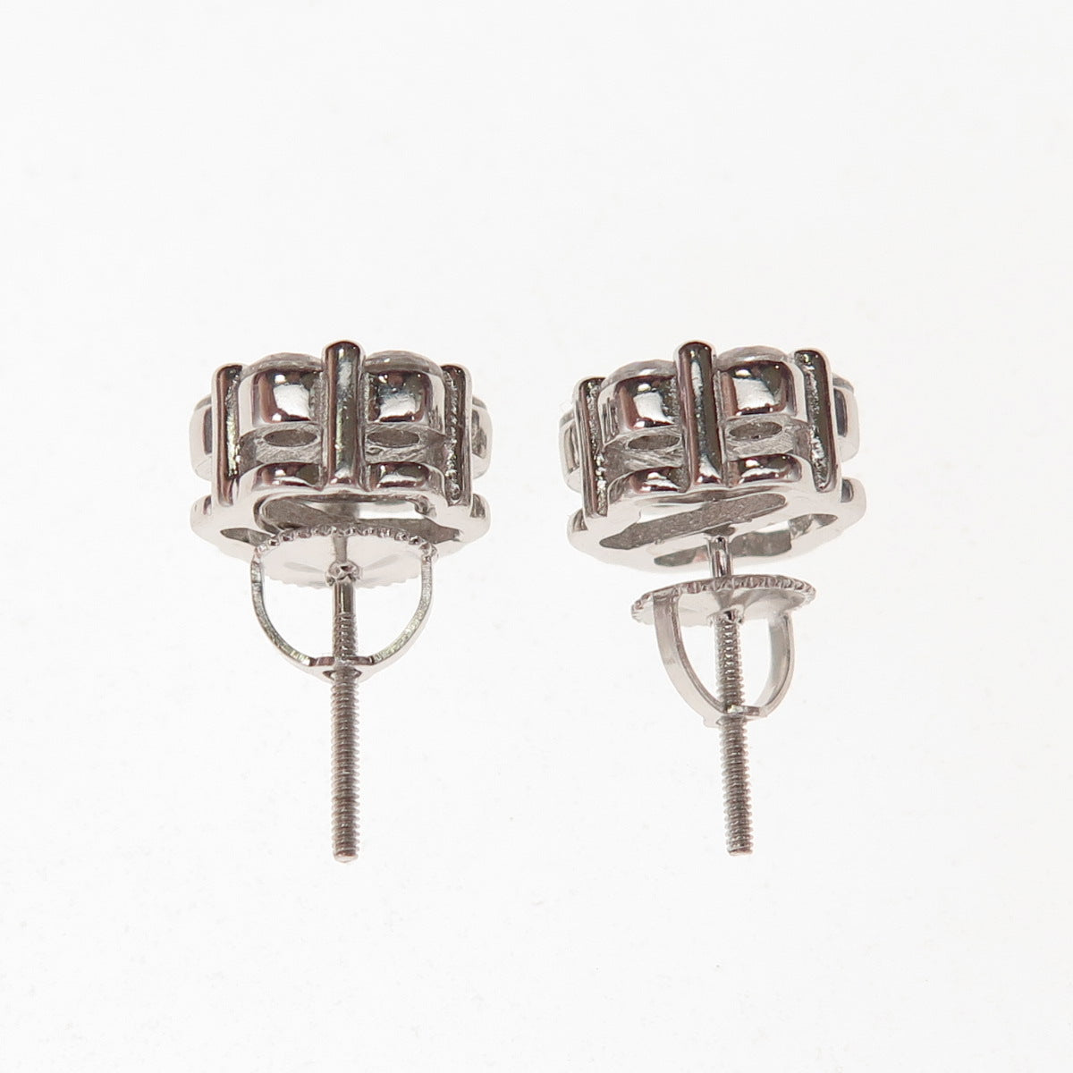 925 Sterling Silver Round-Cut C Z Stud Earrings