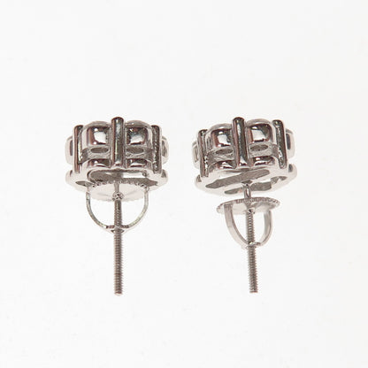 925 Sterling Silver Round-Cut C Z Stud Earrings