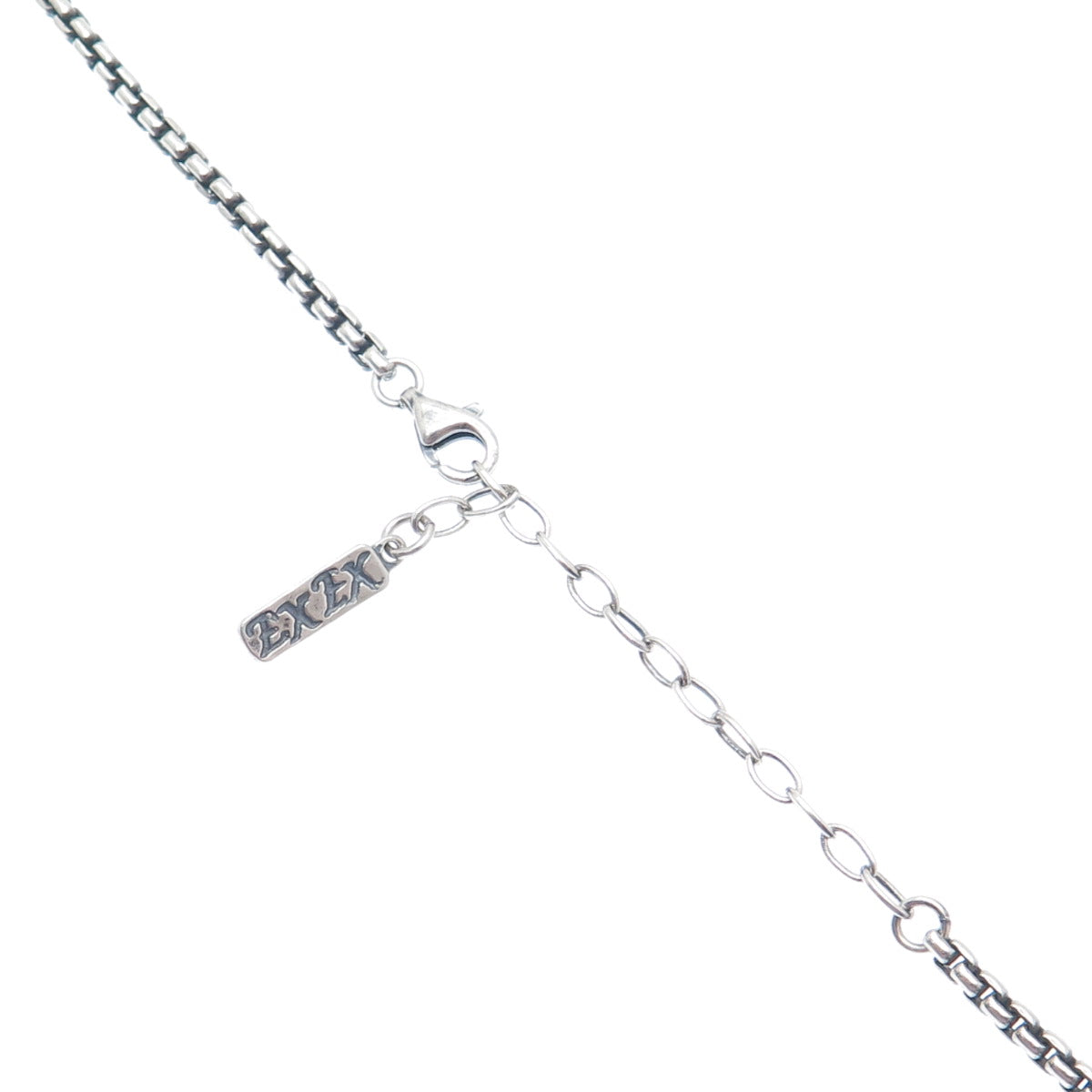 EXEX Claudia Agudelo Sterling Vintage Turquoise Round Box Chain Necklace 16-18"