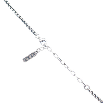 EXEX Claudia Agudelo Sterling Vintage Turquoise Round Box Chain Necklace 16-18"