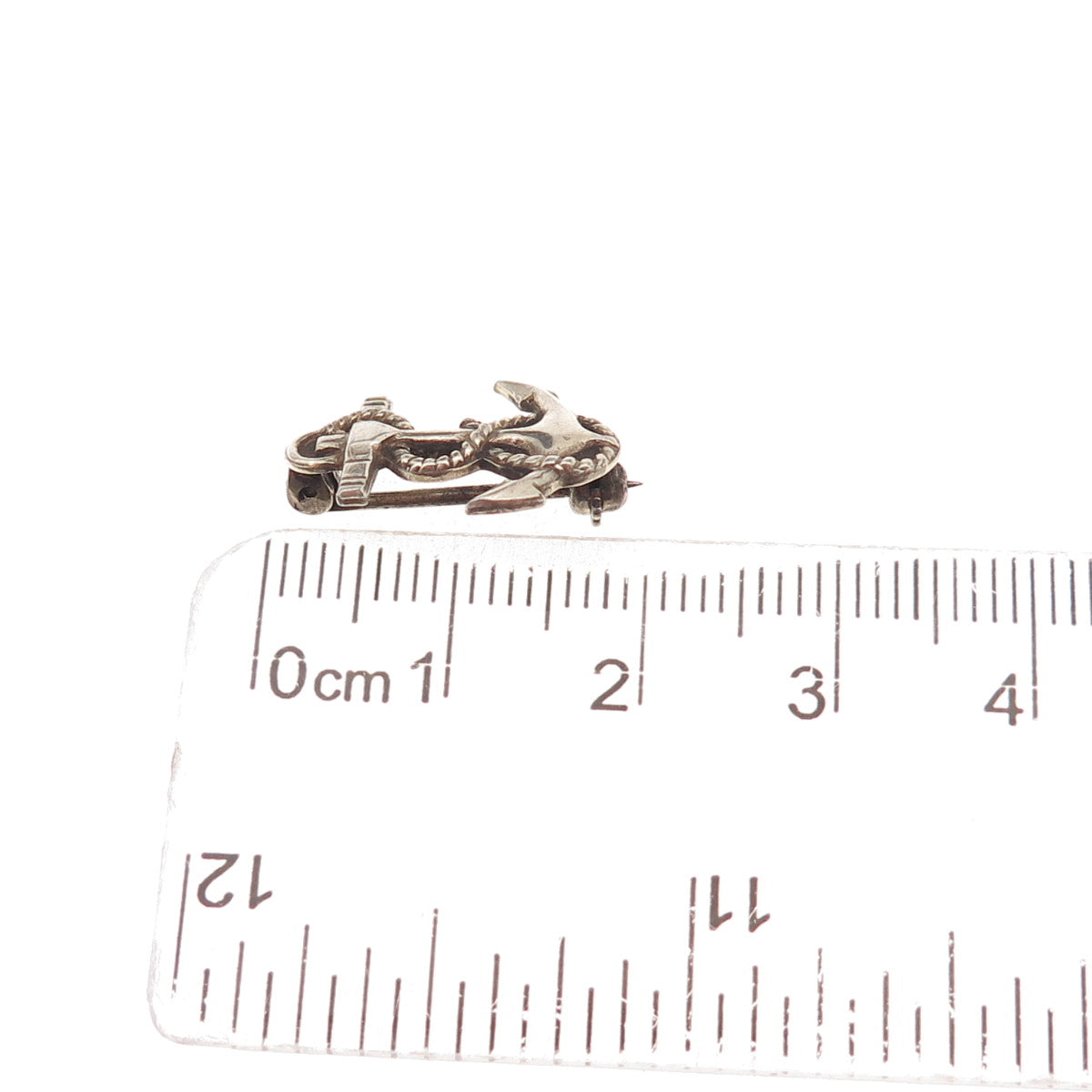 Vanguard 925 Sterling Silver Antique WWII US Navy Anchor Oxidized Pin Brooch