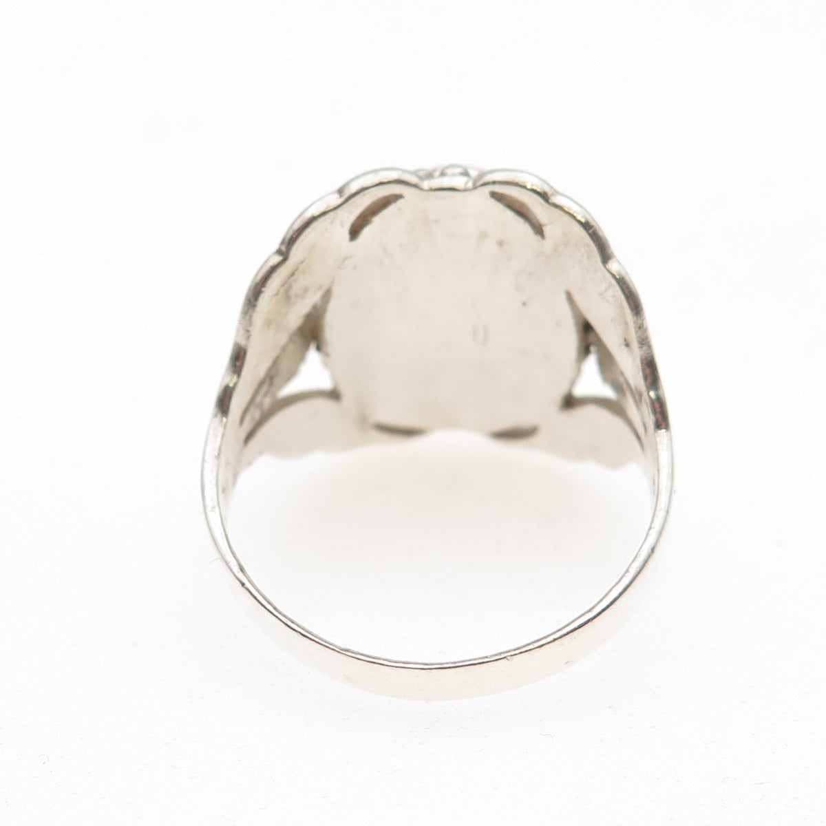 925 Sterling Silver Vintage Real Black & White Onyx Yin Yang Ring Size 10.25