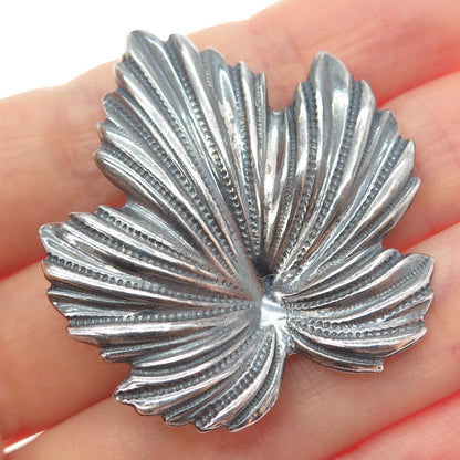JEWELART 925 Sterling Silver Vintage Maple Leaf Oxidized Pin Brooch